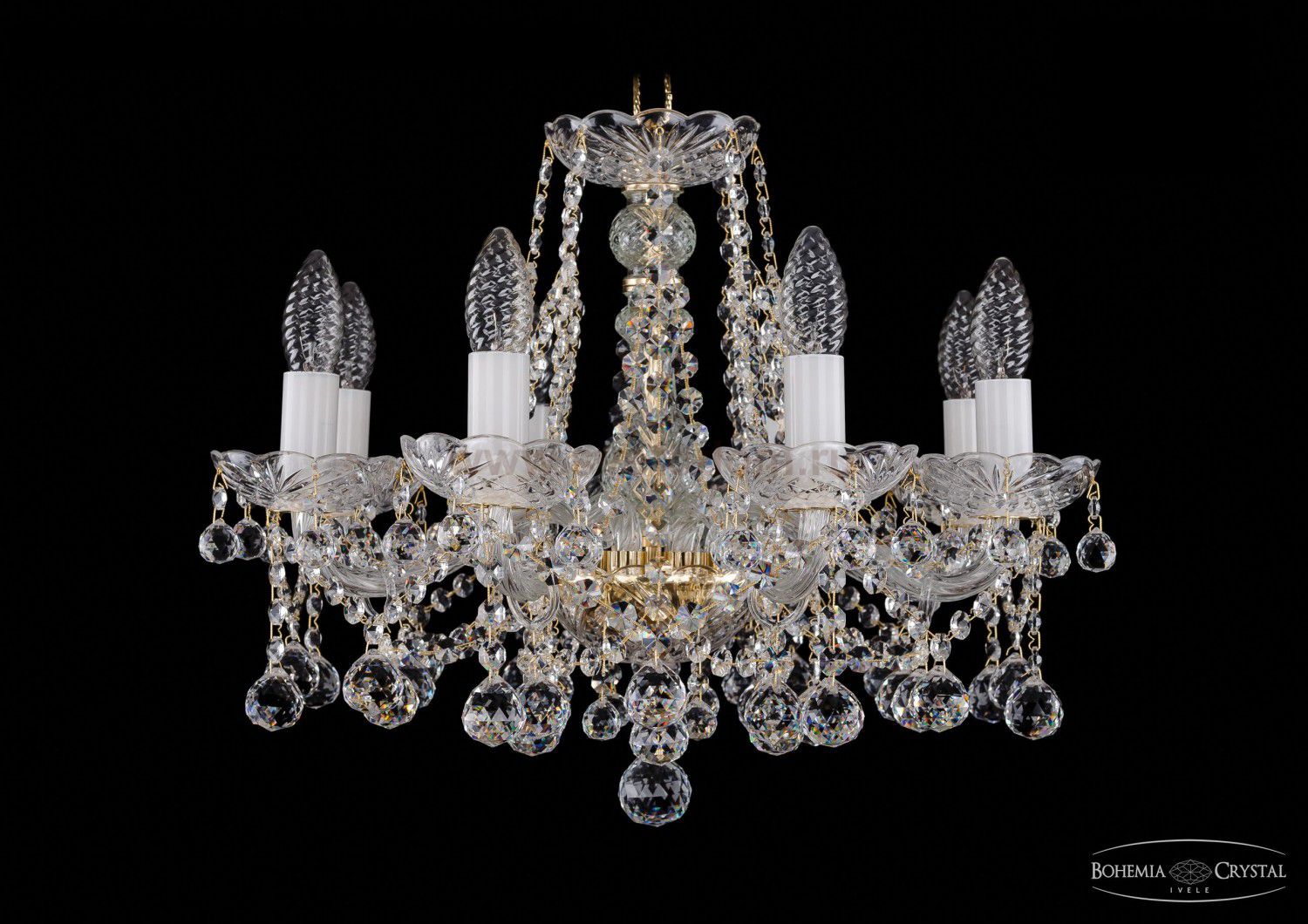Люстра хрустальная Bohemia Ivele 1413/8/165/G/Balls