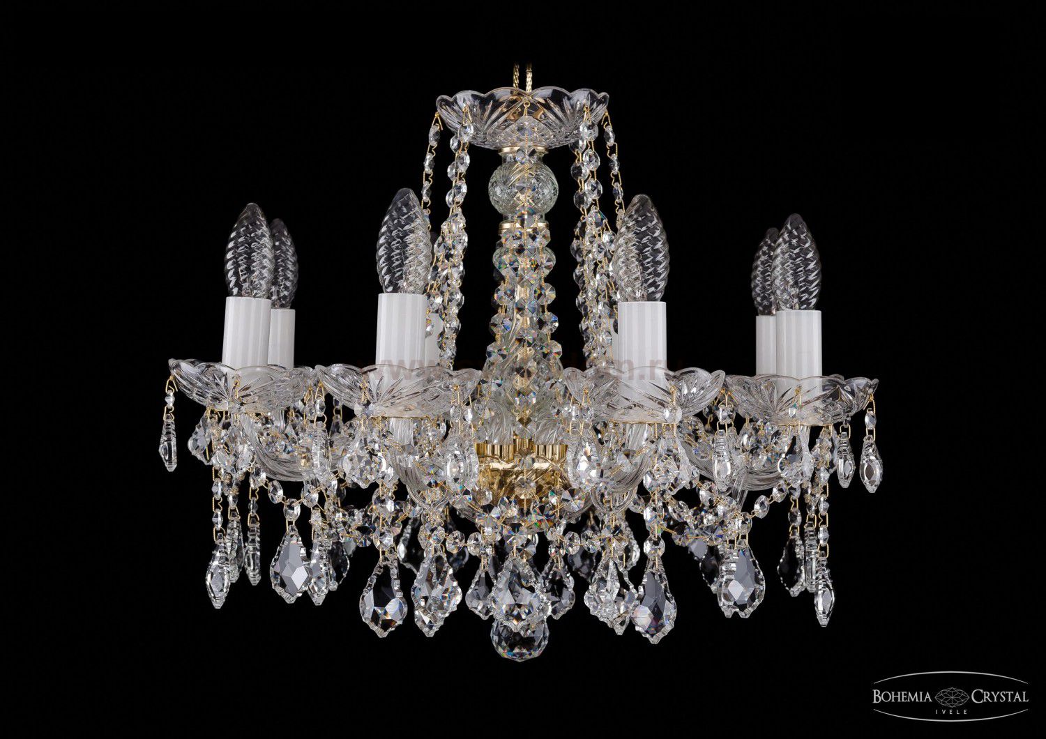 Люстра хрустальная Bohemia Ivele 1413/8/165/G/Leafs