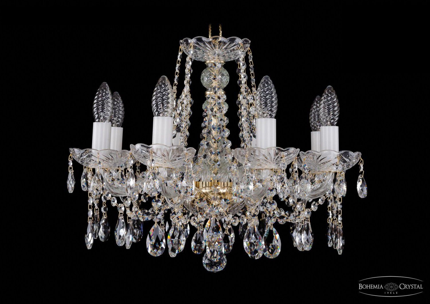 Люстра хрустальная Bohemia Ivele 1413/8/165/G