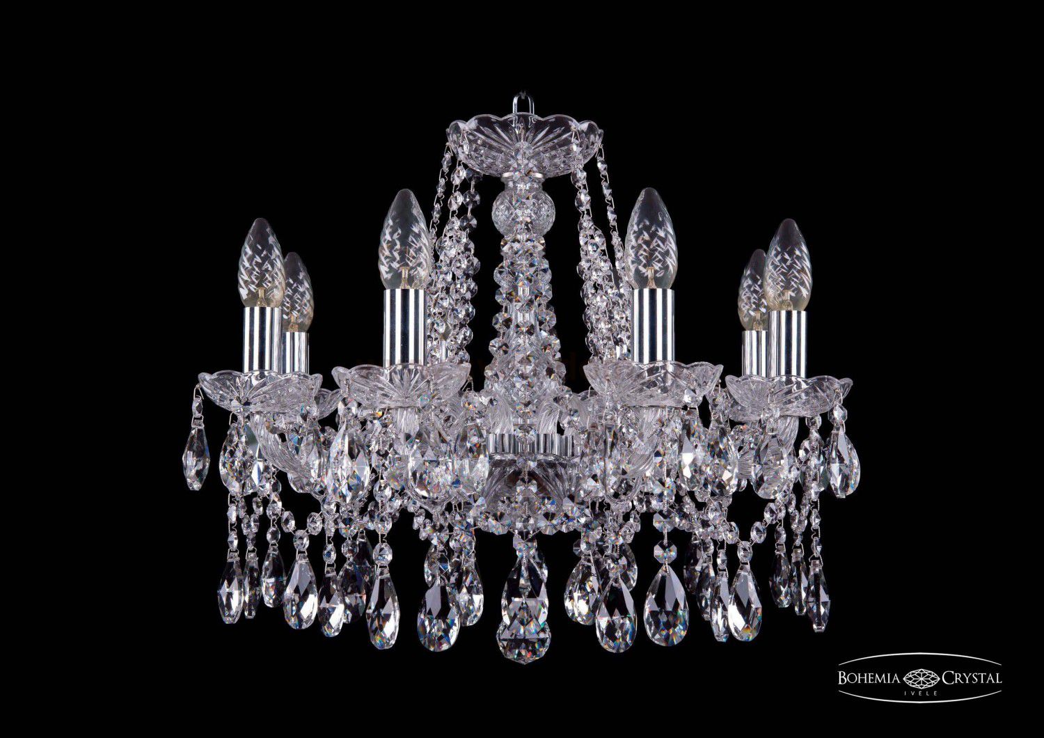 Люстра хрустальная Bohemia Ivele 1413/8/165/Ni