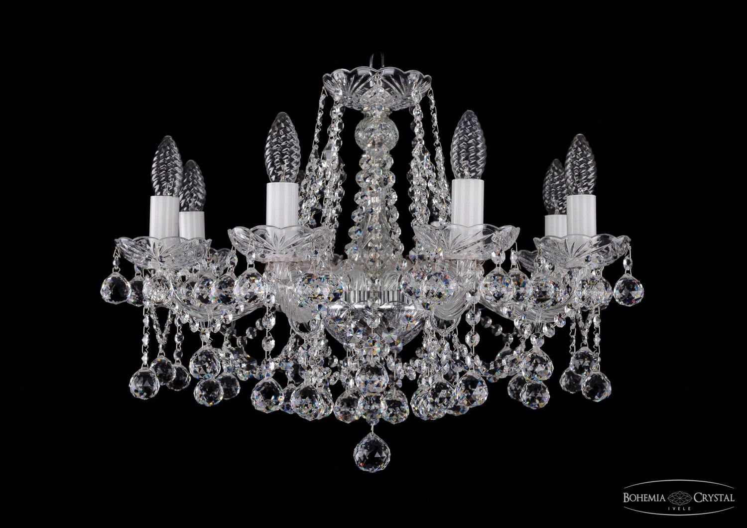 Люстра хрустальная Bohemia Ivele 1413/8/200/Ni/Balls