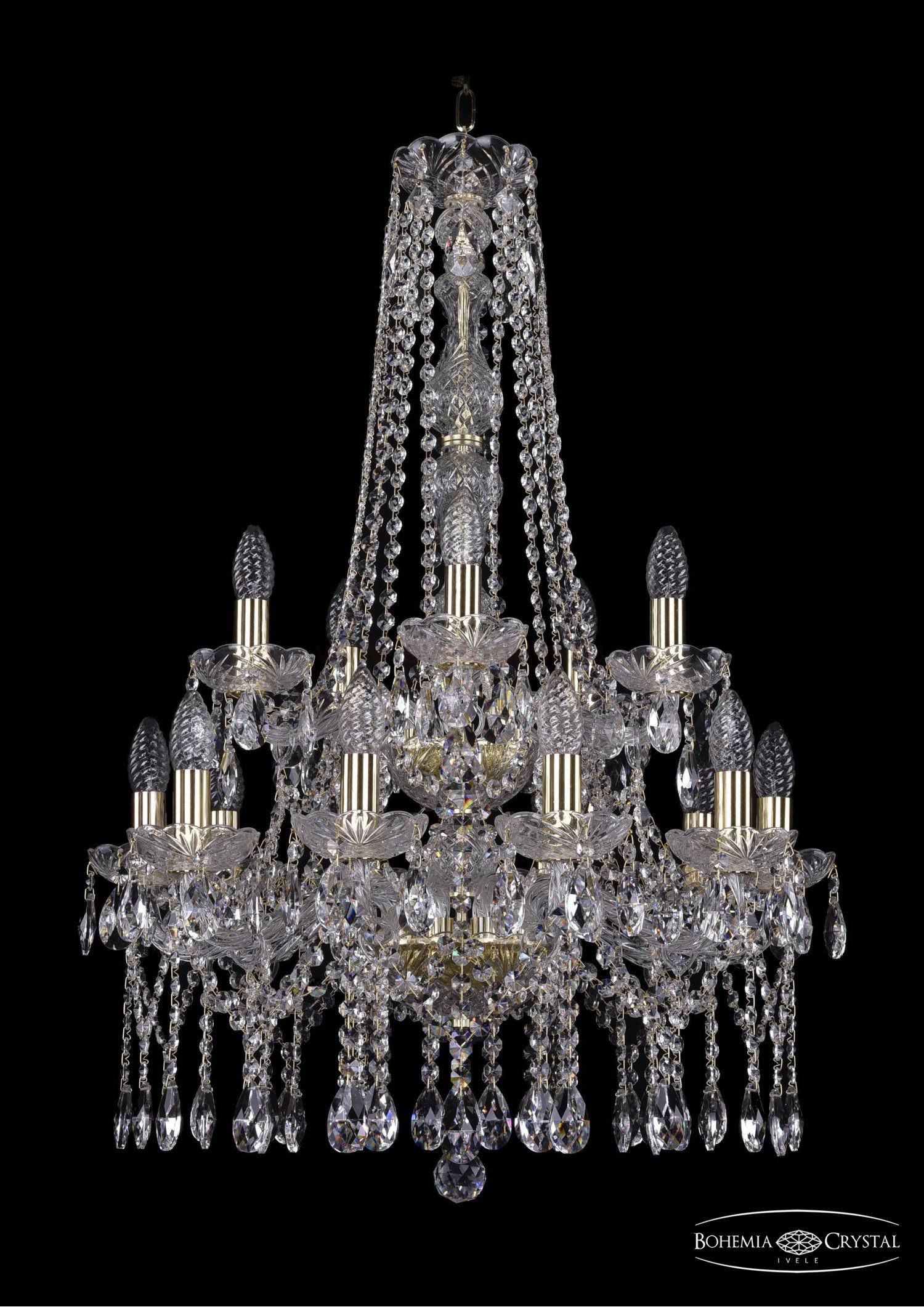Люстра хрустальная Bohemia Ivele 1413/10+5/200/h-87/2d/G
