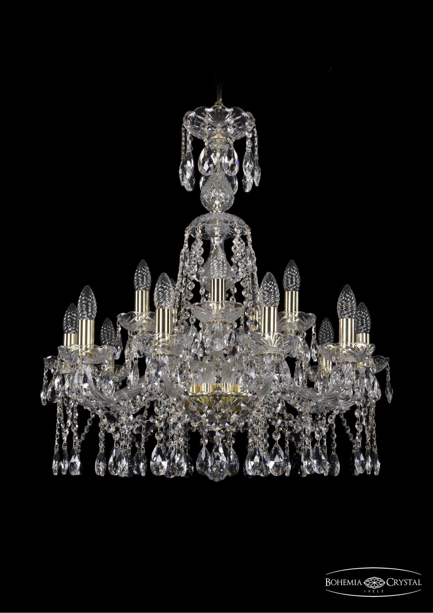 Люстра хрустальная Bohemia Ivele 1413/10+5/220/XL-74/G