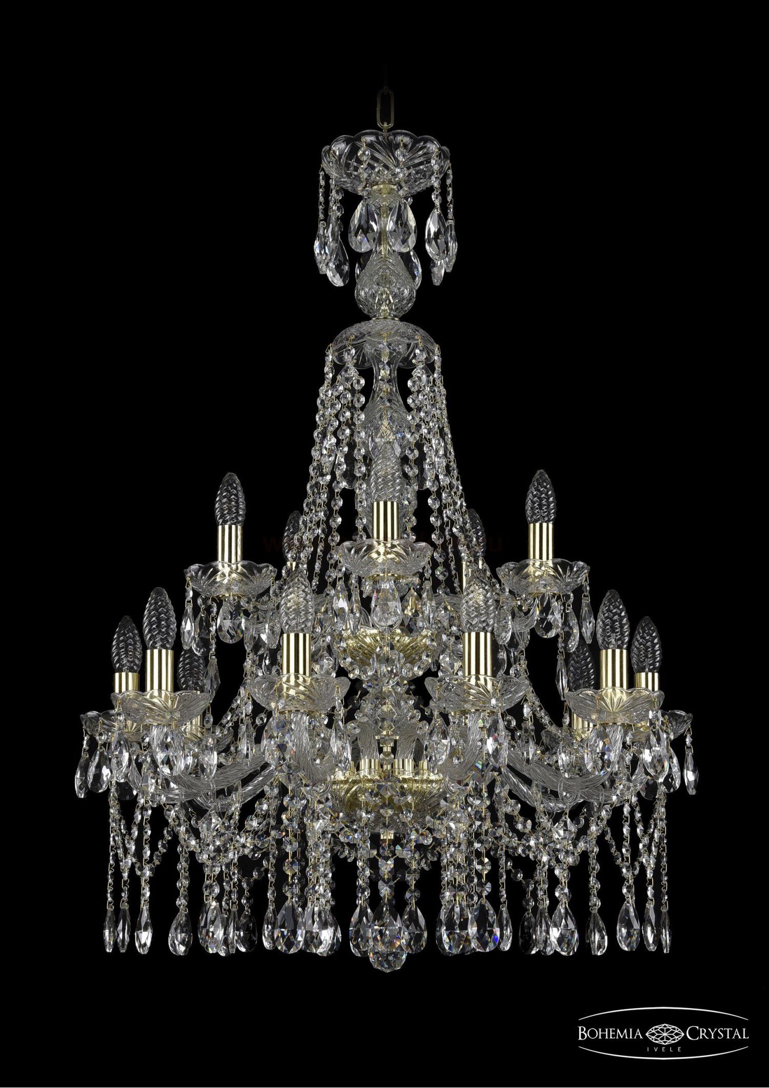 Люстра хрустальная Bohemia Ivele 1413/10+5/220/XL-92/2d/G