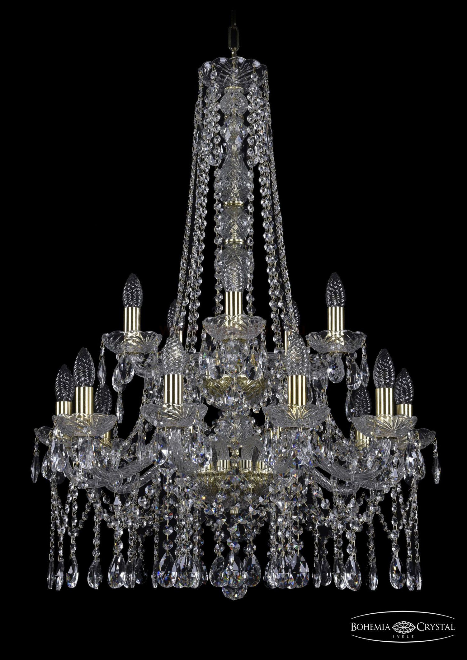 Люстра хрустальная Bohemia Ivele 1413/10+5/220/h-92/2d/G
