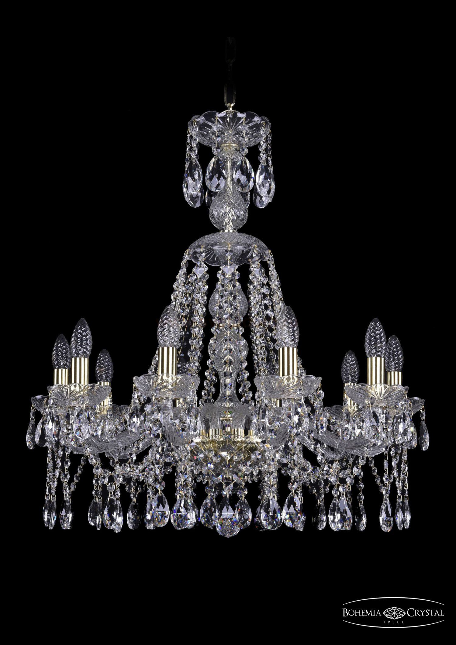 Люстра хрустальная Bohemia Ivele 1413/10/220/XL-72/G