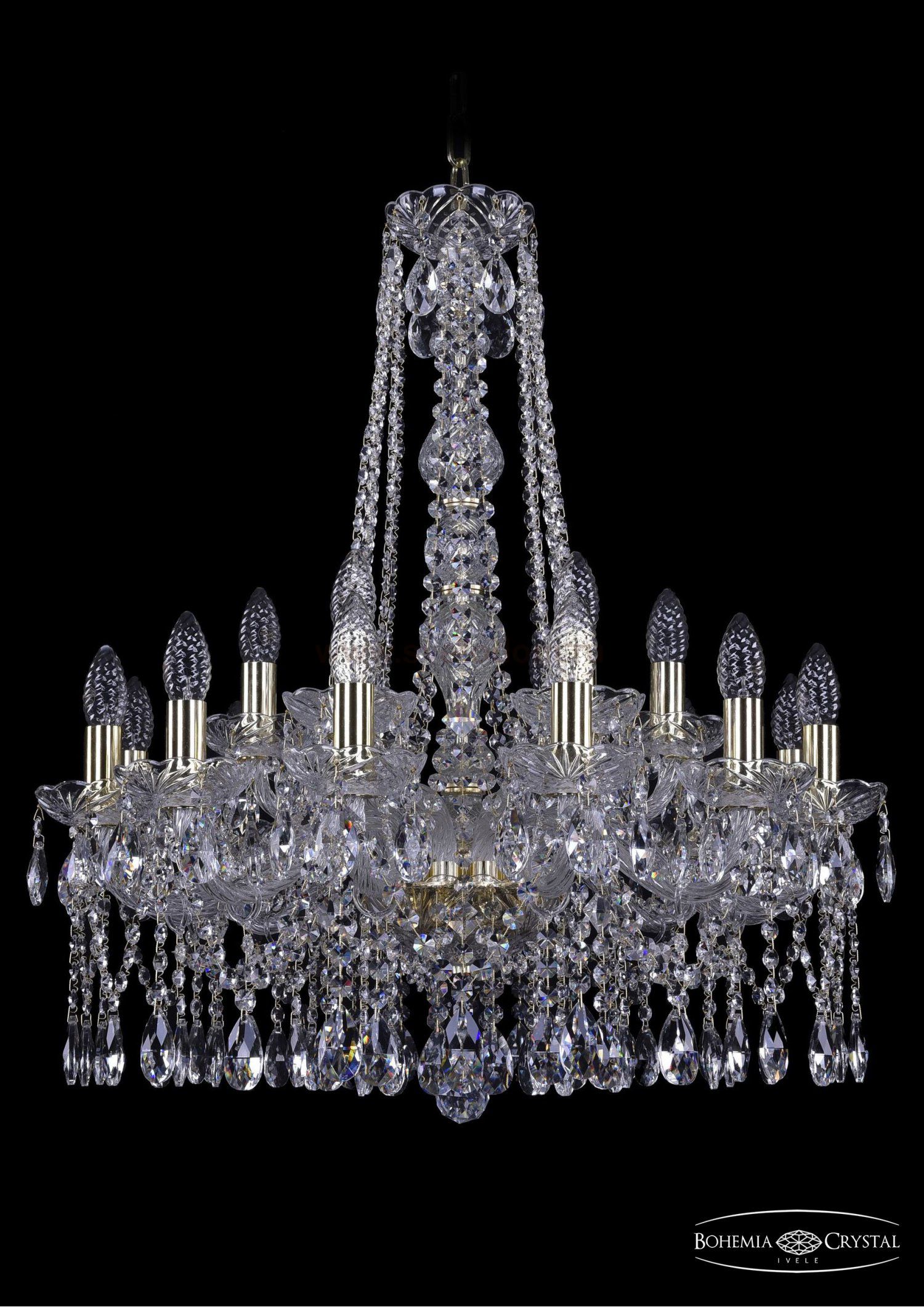 Люстра хрустальная Bohemia Ivele 1413/12+6/220/h-73/G