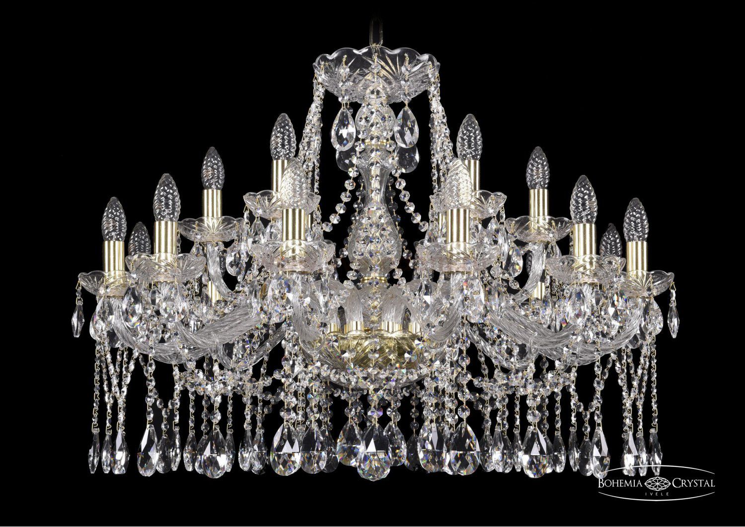 Люстра хрустальная Bohemia Ivele 1413/12+6/300/G