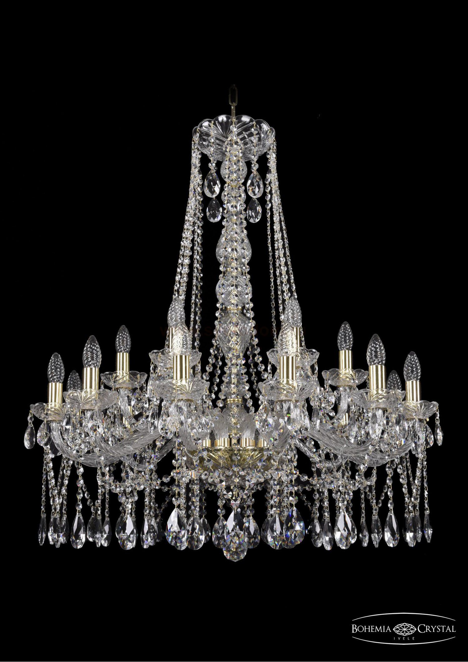 Люстра хрустальная Bohemia Ivele 1413/12+6/300/h-95/G