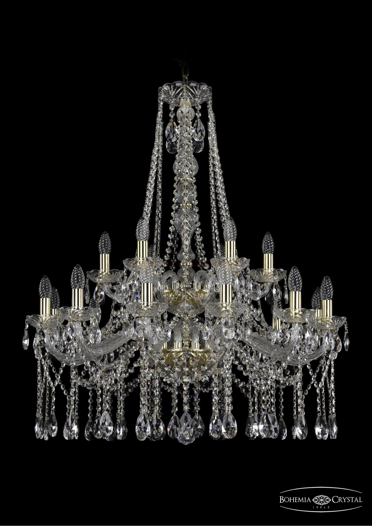 Люстра хрустальная Bohemia Ivele 1413/12+6/300/h-96/2d/G