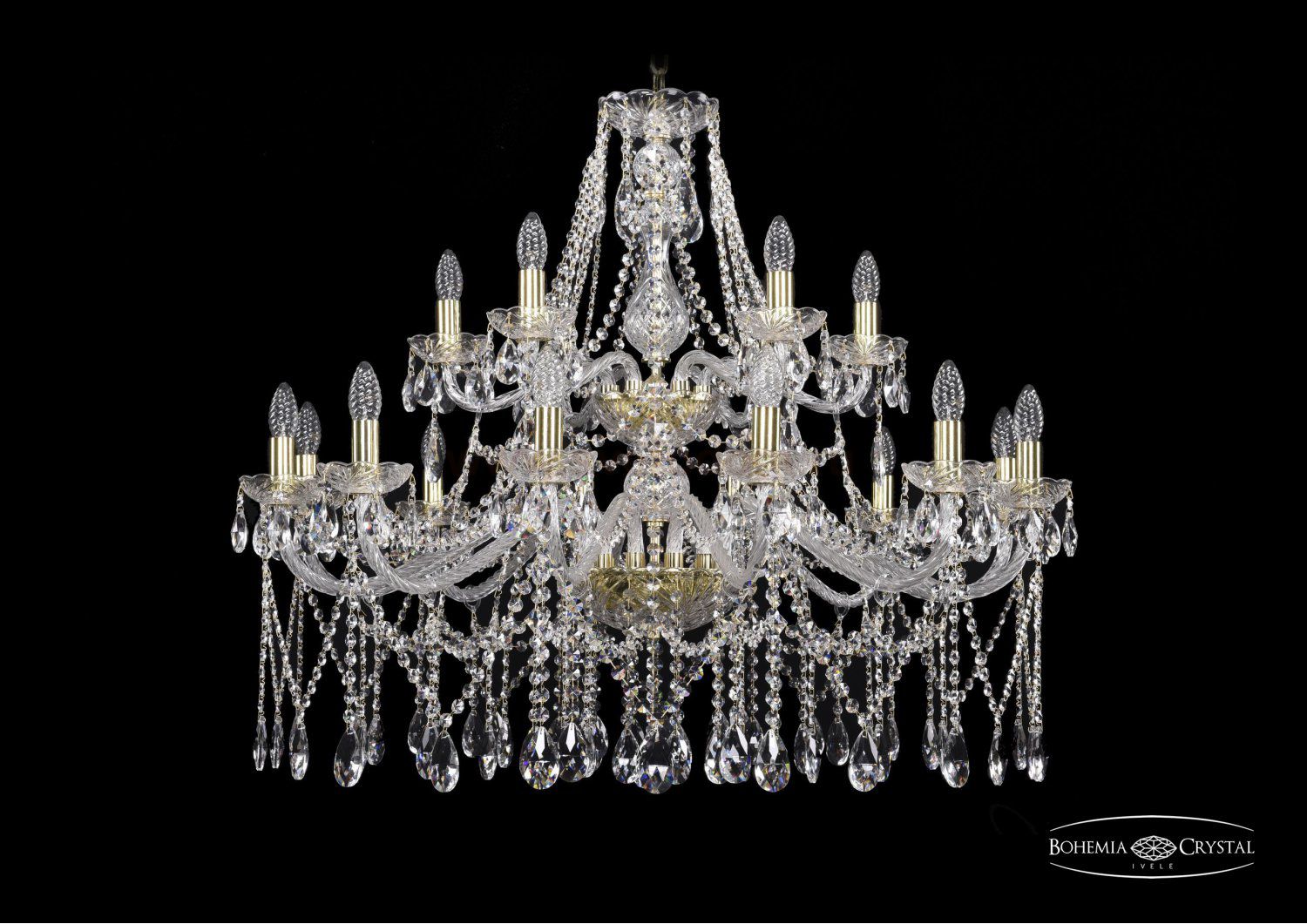 Люстра хрустальная Bohemia Ivele 1413/12+6/360/2d/G