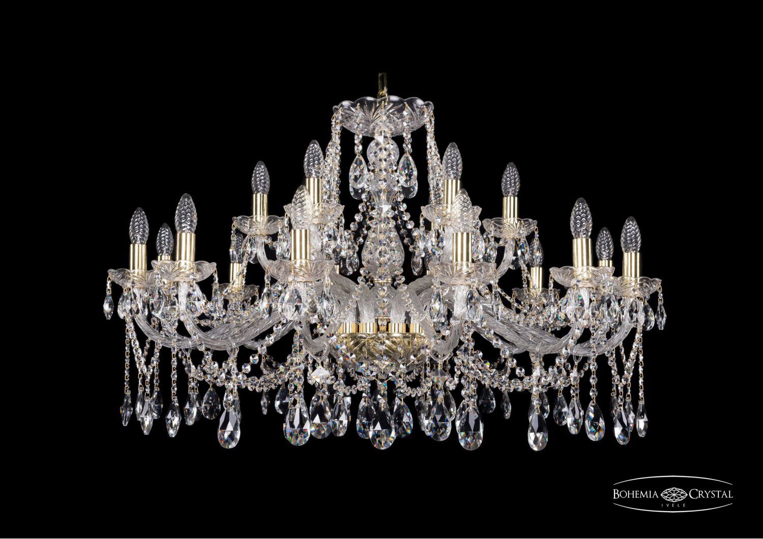Люстра хрустальная Bohemia Ivele 1413/12+6/360/G