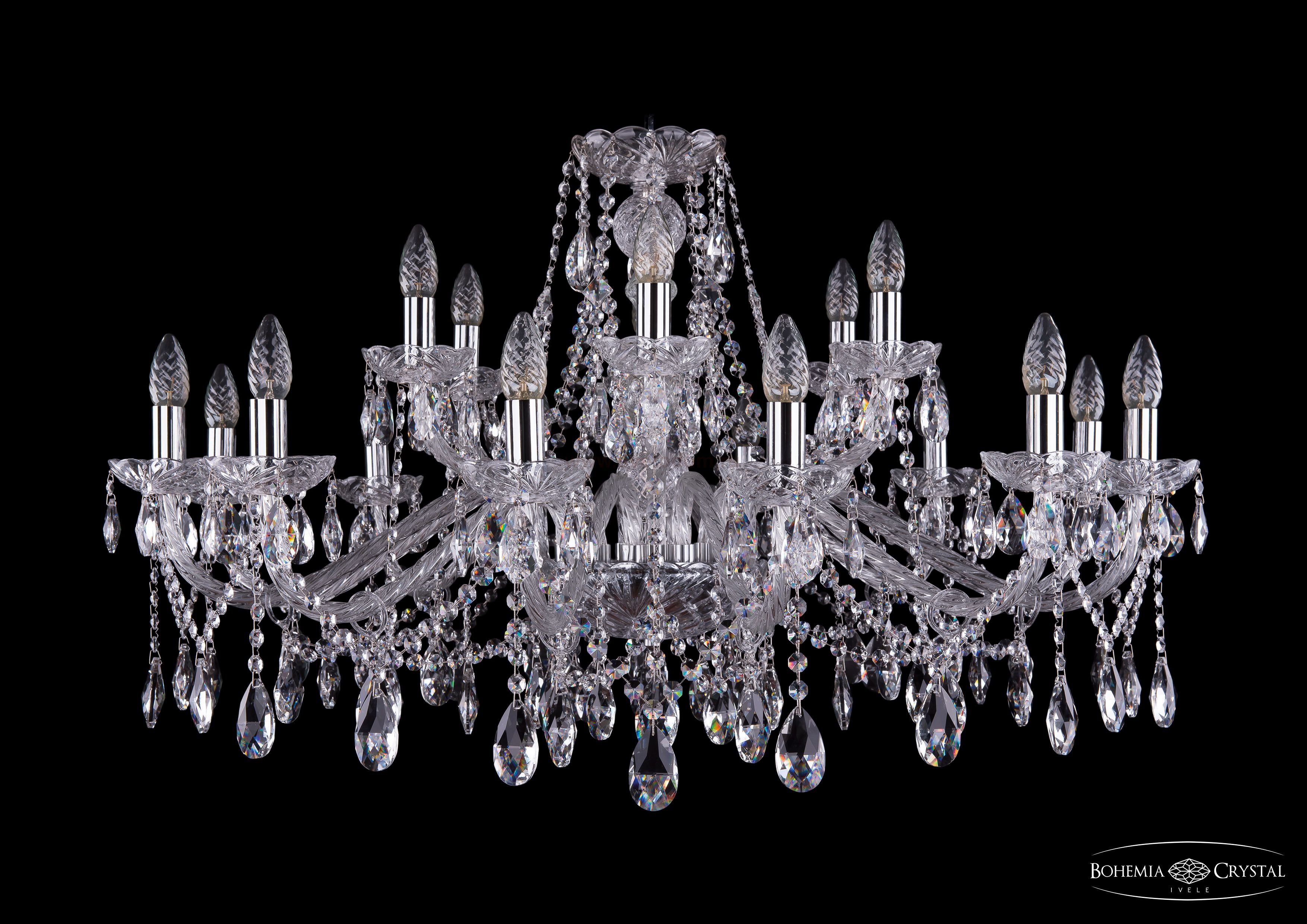 Люстра хрустальная Bohemia Ivele 1413/12+6/360/Ni