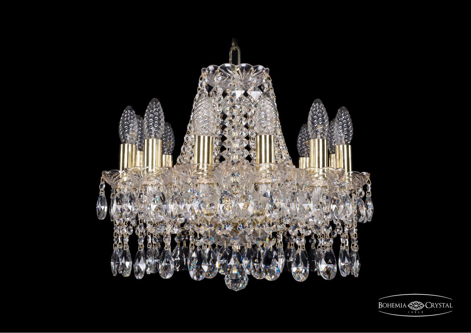 Люстра хрустальная Bohemia Ivele 1413/12/141/G
