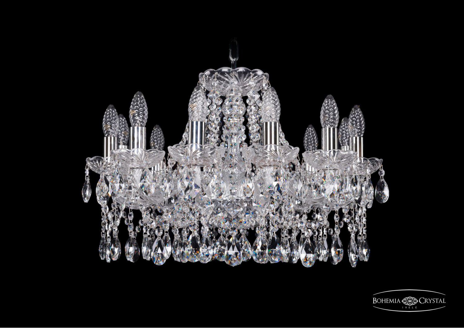 Люстра хрустальная Bohemia Ivele 1413/12/200/Ni
