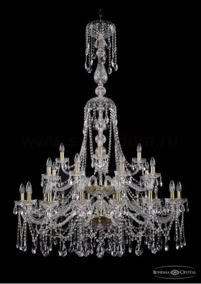 Люстра хрустальная большая Bohemia Ivele 1413/16+8+4/400-160/2d/G