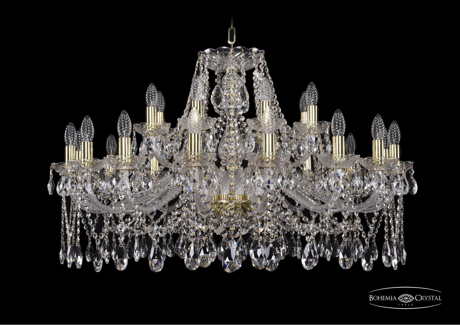 Люстра хрустальная Bohemia Ivele 1413/16+8/360/G