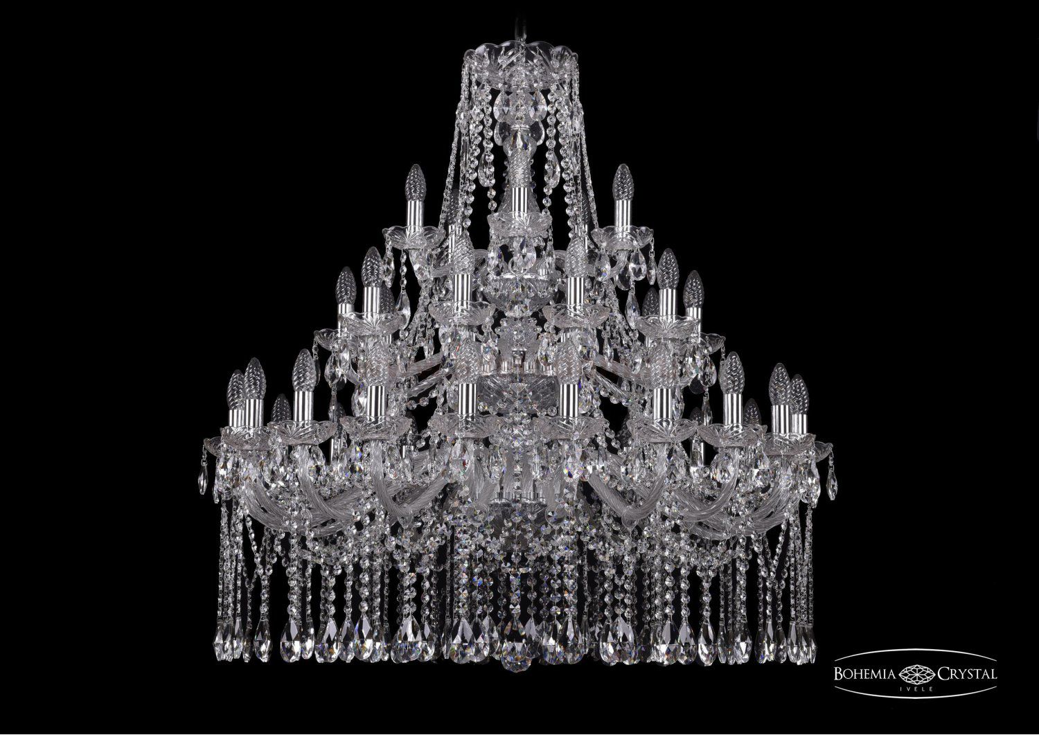 Люстра хрустальная Bohemia Ivele 1413/20+10+5/360/3d/Ni