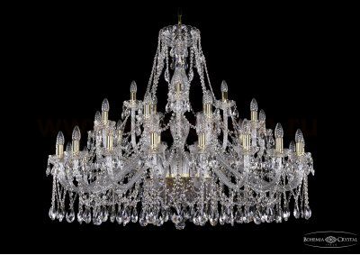 Большая хрустальная люстра Bohemia Ivele 1413/20+10+5/460-100/G