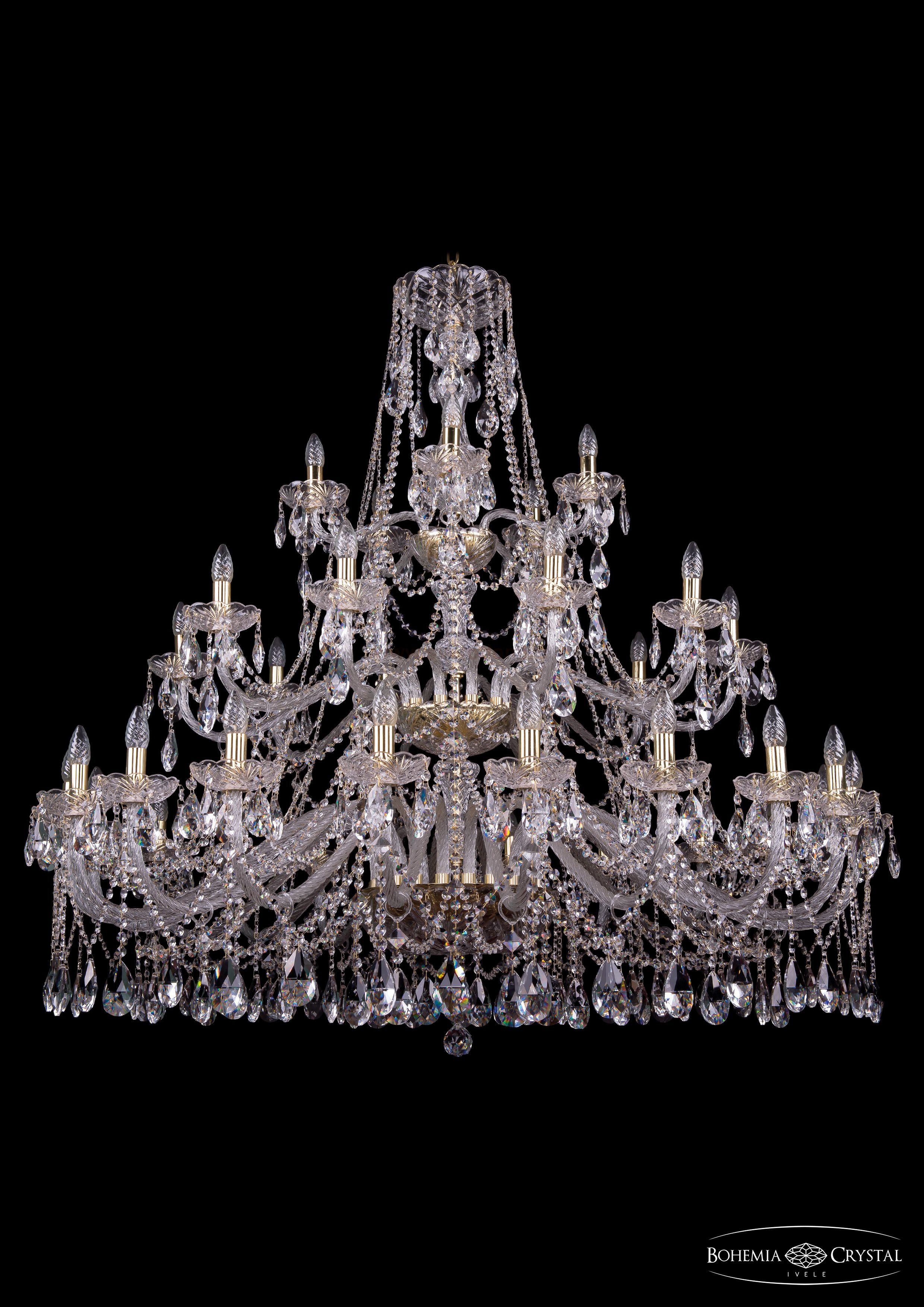 Люстра хрустальная большая Bohemia Ivele 1413/20+10+5/530-135/3d/G