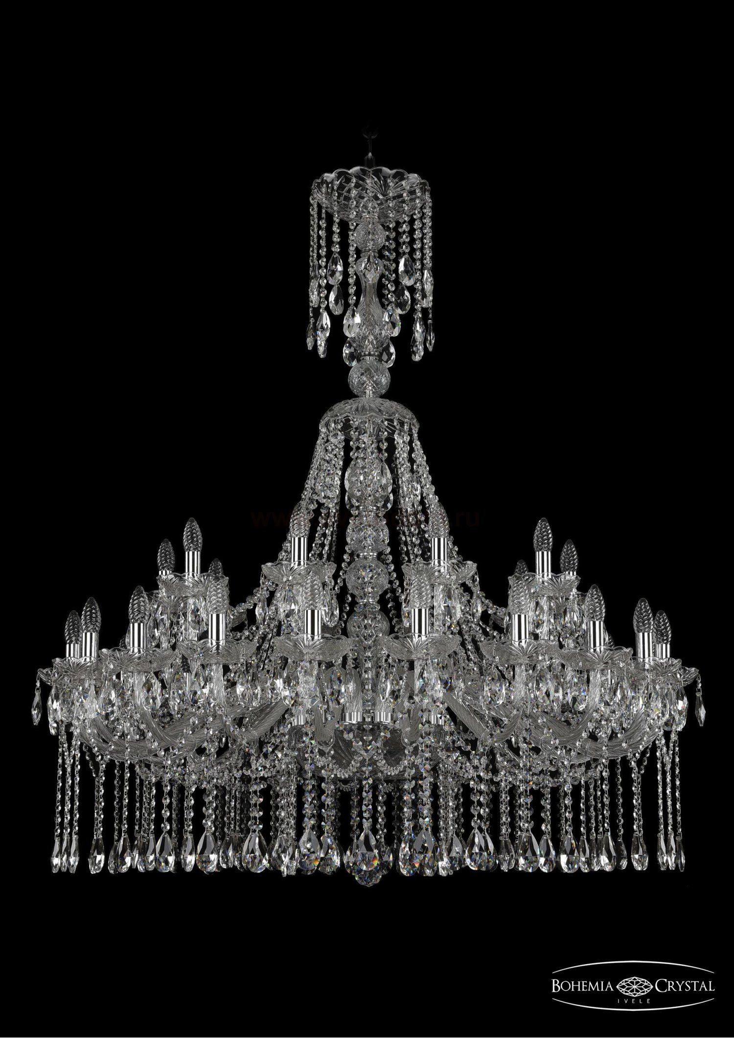 Люстра хрустальная Bohemia Ivele 1413/20+10/400/XL-130/Ni