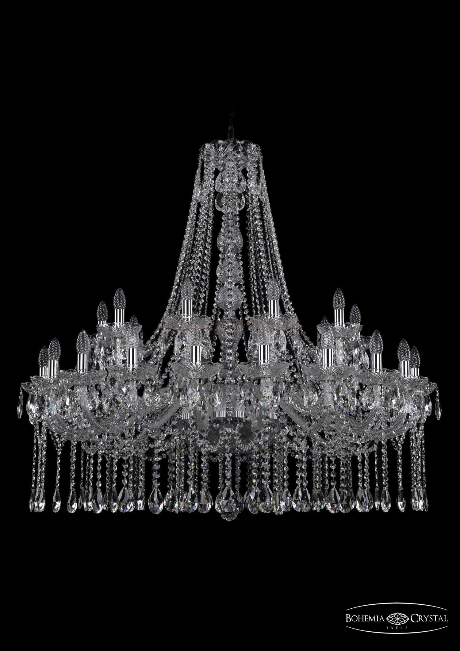 Люстра хрустальная Bohemia Ivele 1413/20+10/400/h-109/Ni