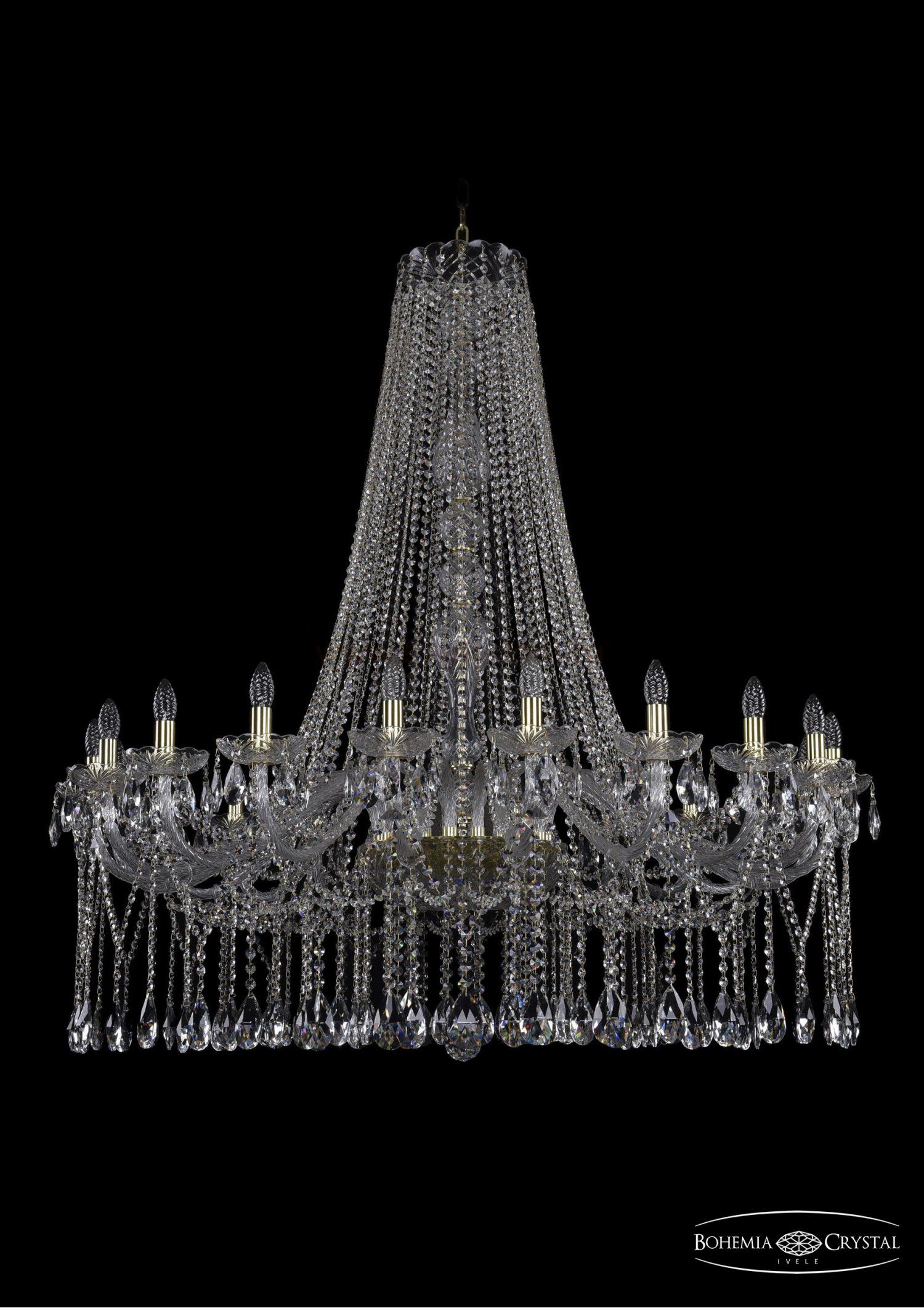 Большая Люстра хрустальная Bohemia Ivele 1413/20/460/h-136/G