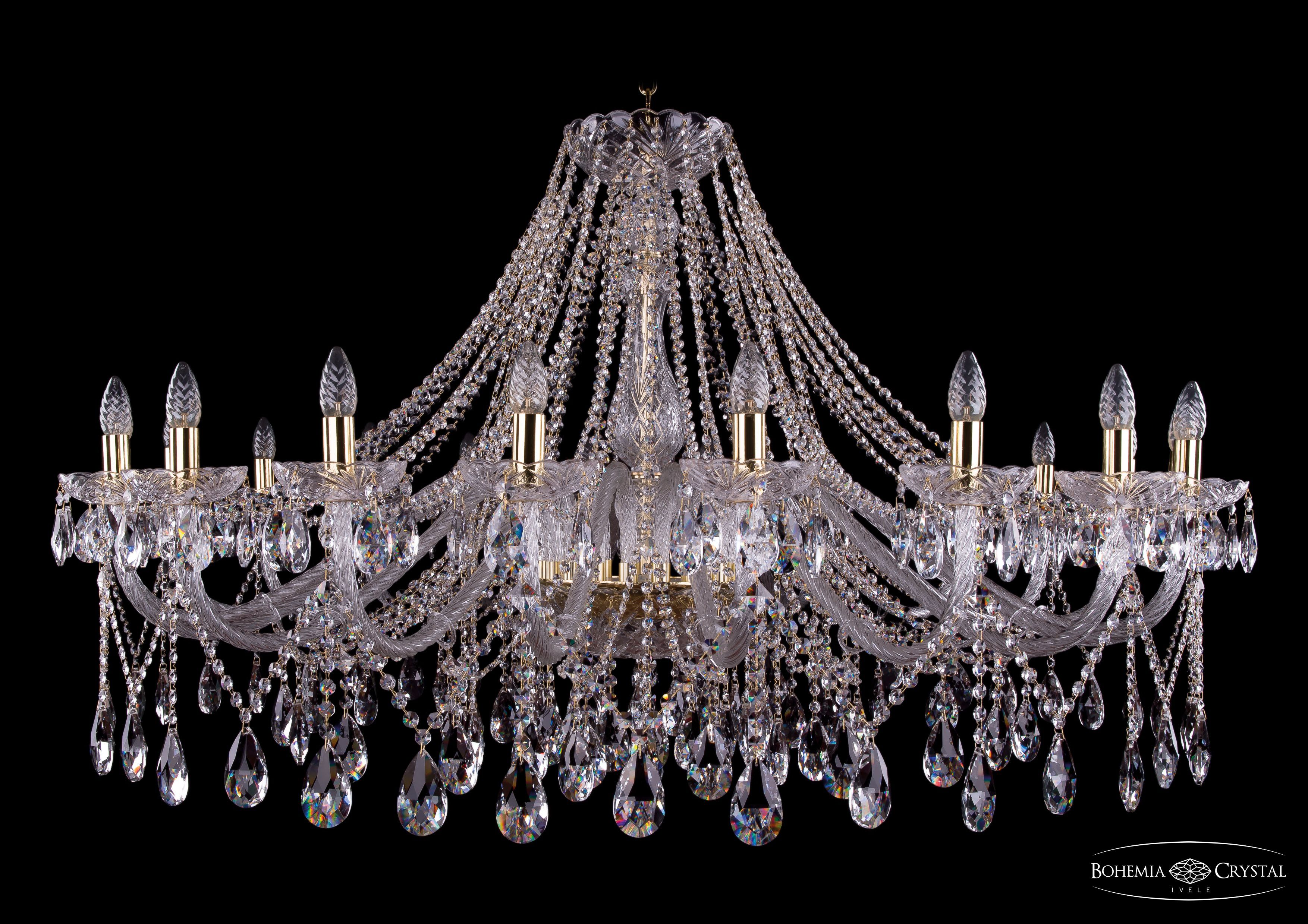 Люстра хрустальная большая Bohemia Ivele 1413/20/530-80/G