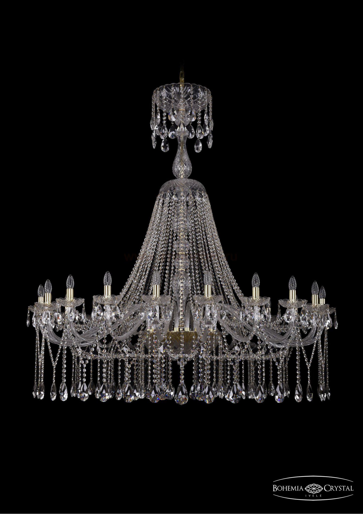 Люстра хрустальная Bohemia Ivele 1413/20/530/XL-158/G