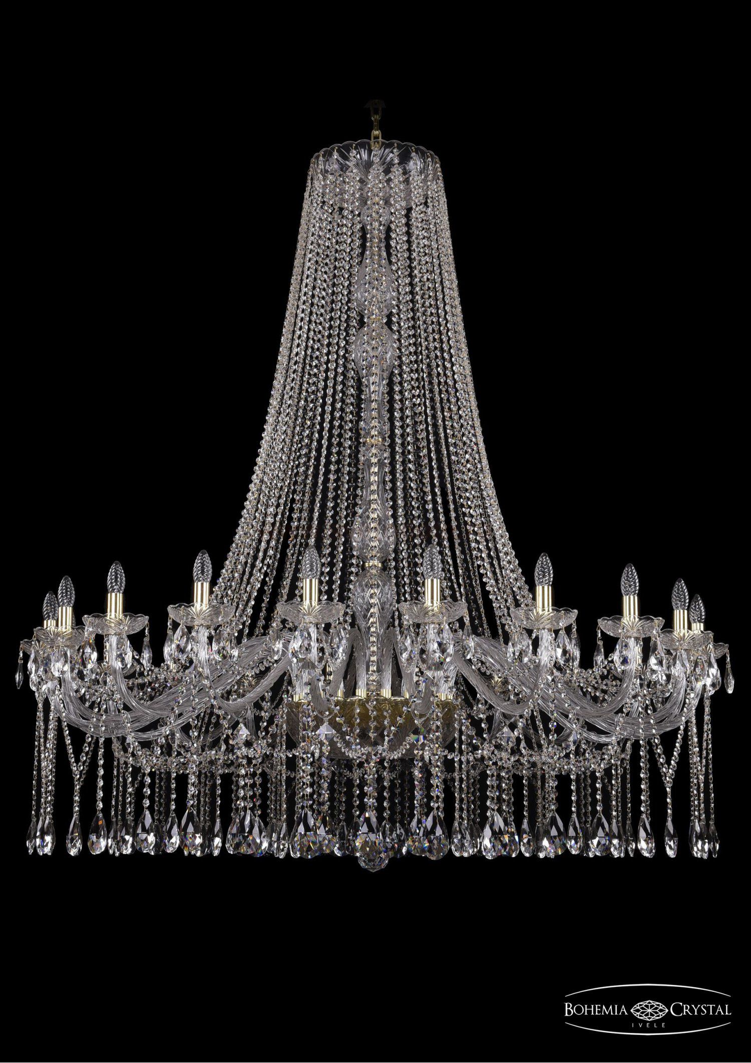 Люстра хрустальная Bohemia Ivele 1413/20/530/h-159/G