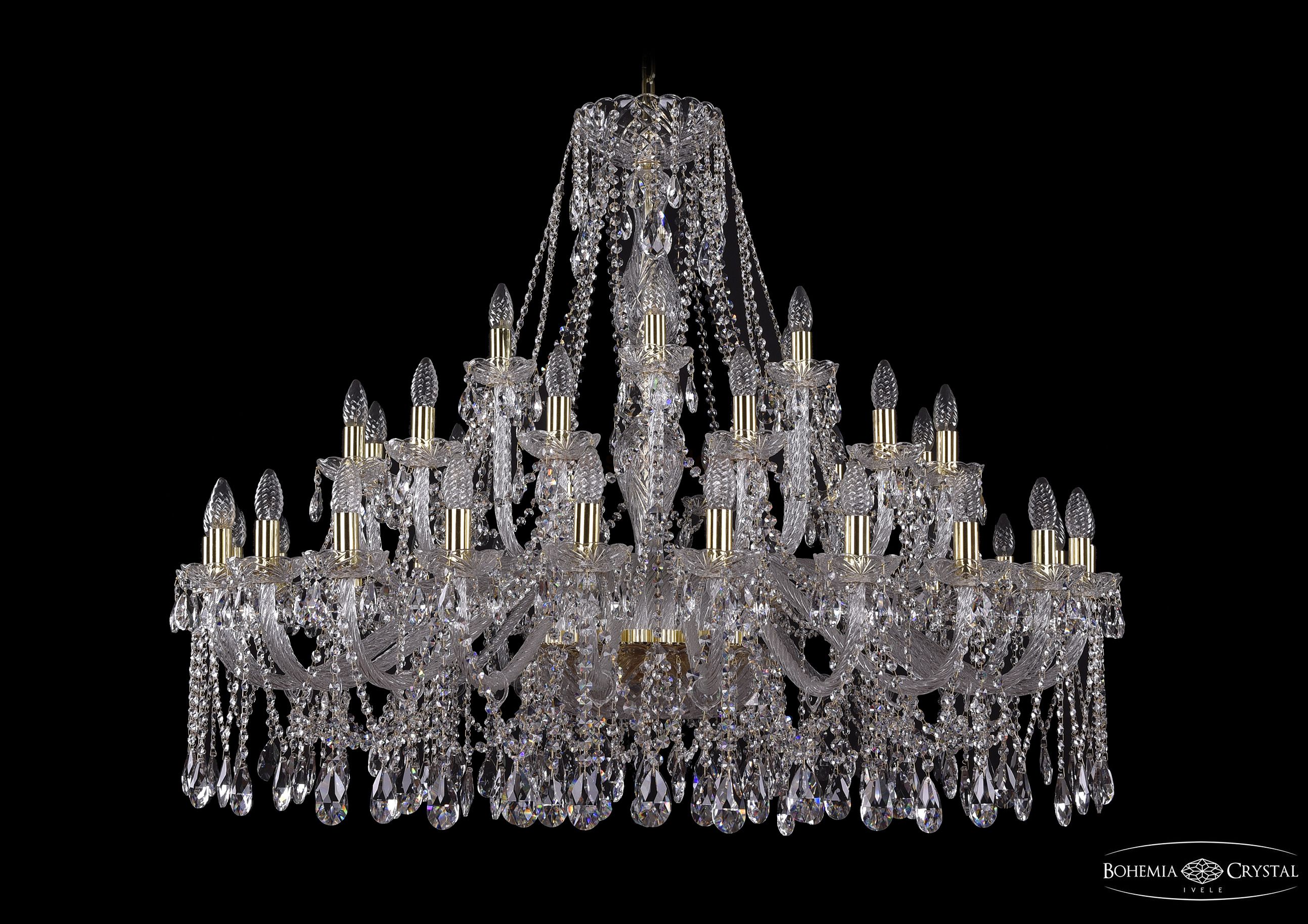 Люстра хрустальная большая Bohemia Ivele 1413/24+12+6/460-100/G