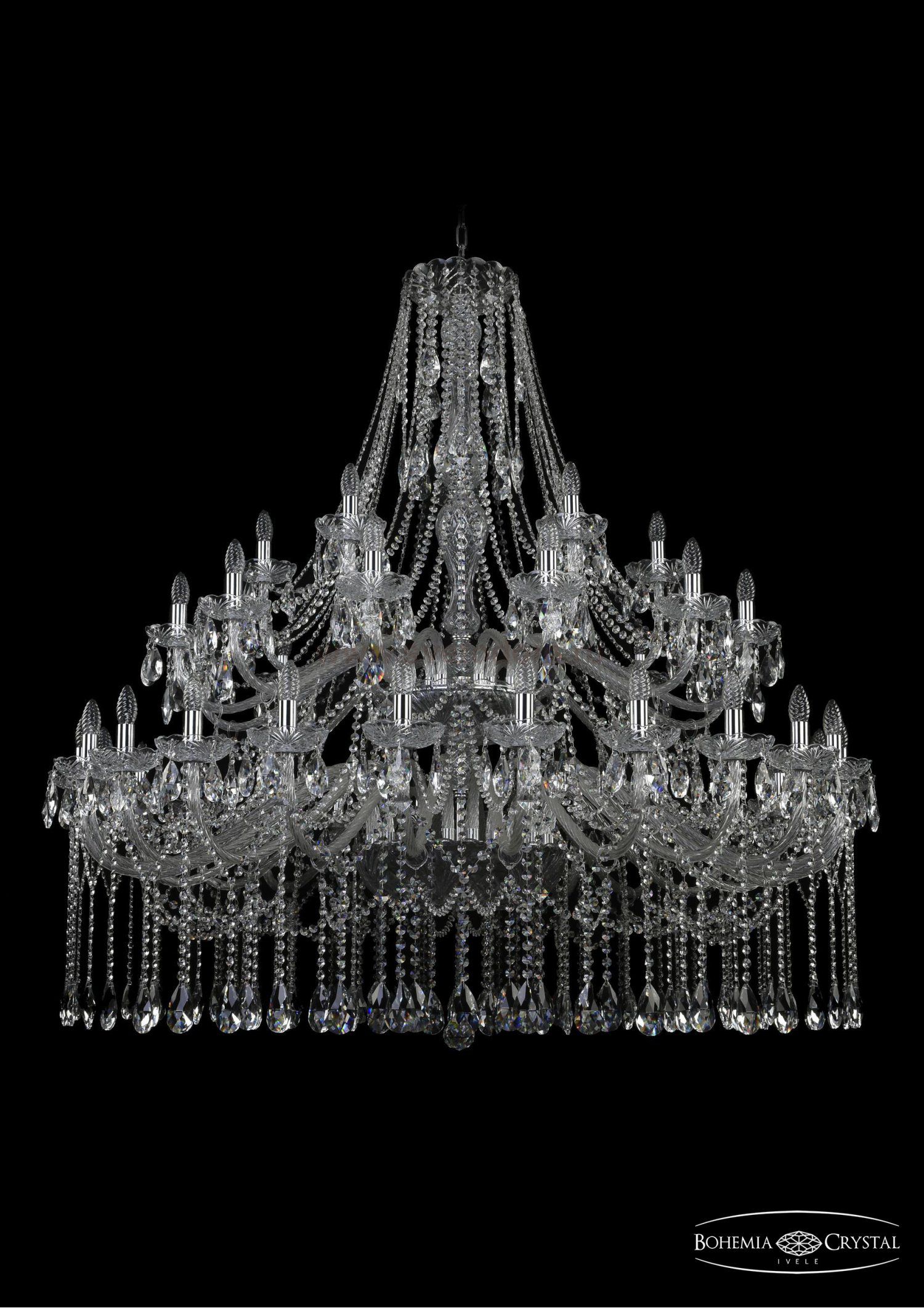 Люстра хрустальная Bohemia Ivele 1413/24+12+6/530/2d/Ni