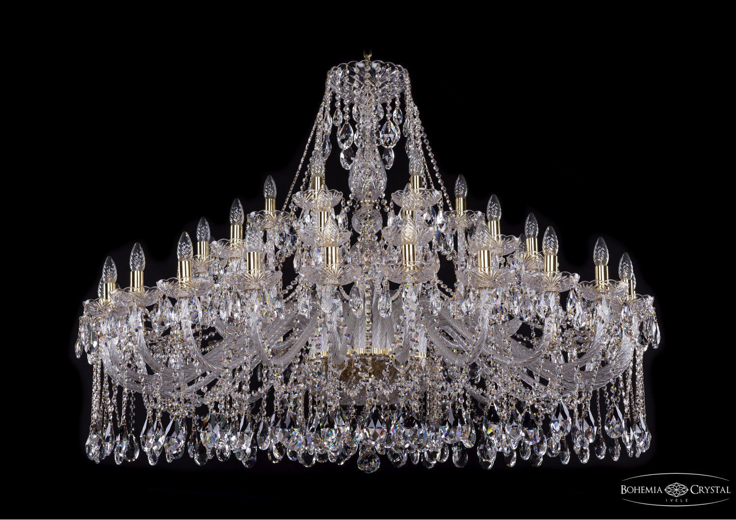 Люстра хрустальная Bohemia Ivele 1413/24+12+6/530/G