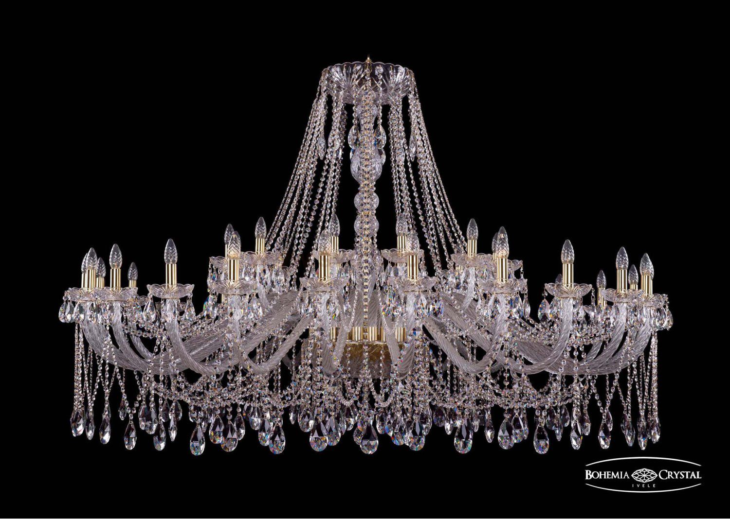 Люстра хрустальная Bohemia Ivele 1413/24+12/700/G