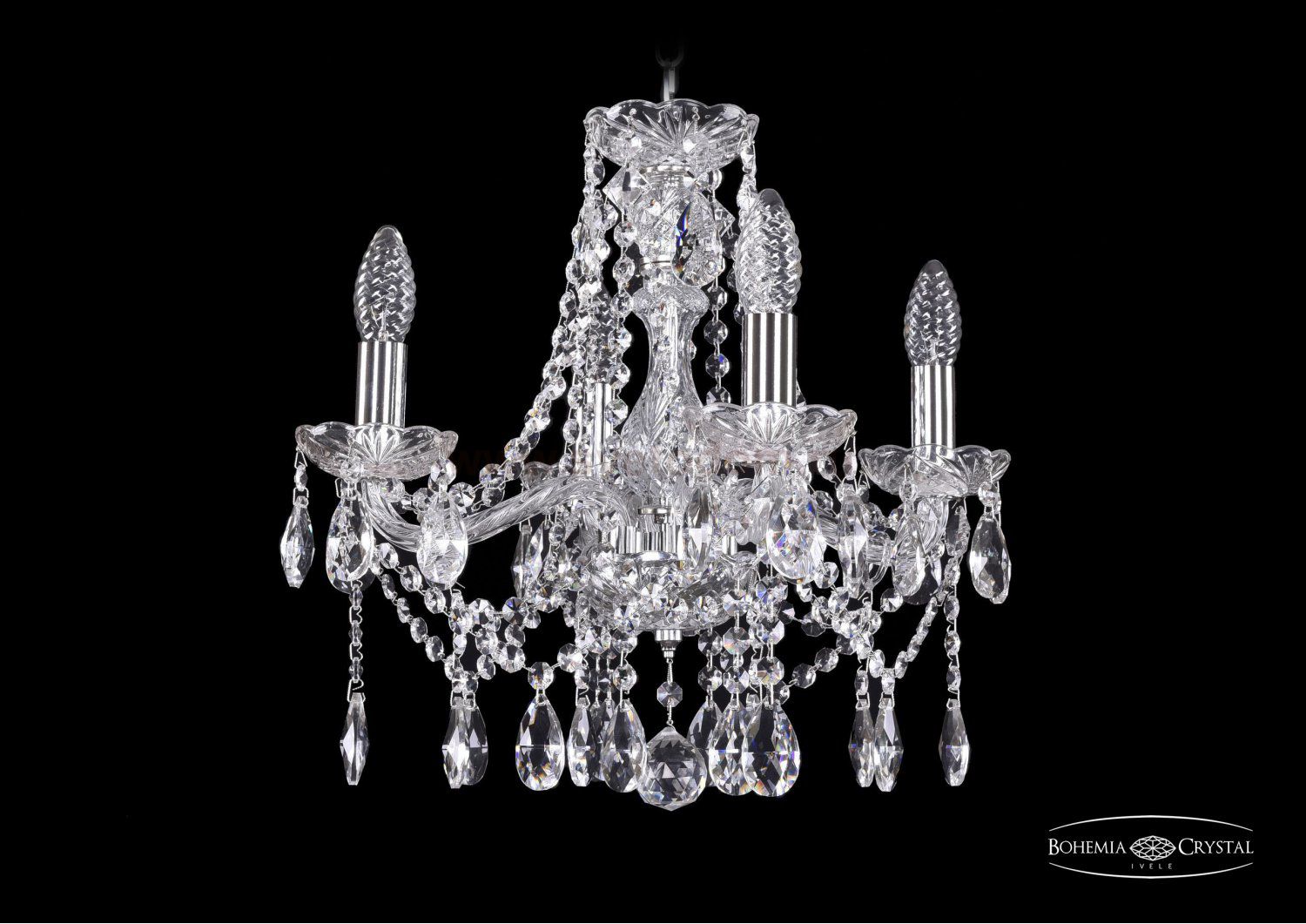 Люстра хрустальная Bohemia Ivele 1413/4/141/Ni