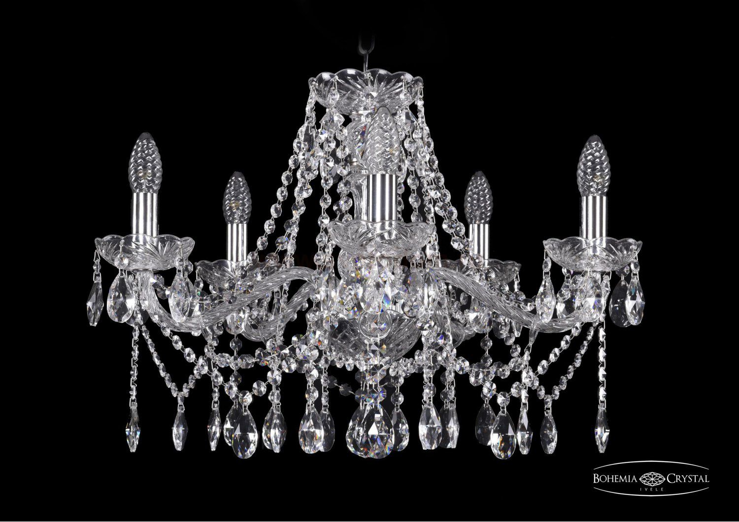Люстра хрустальная Bohemia Ivele 1413/5/200/Ni