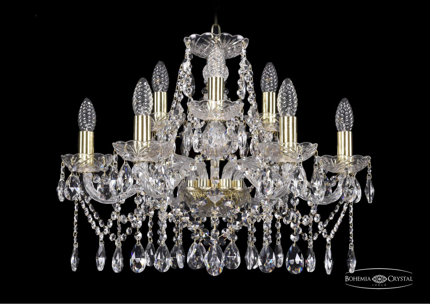 Люстра хрустальная Bohemia Ivele 1413/6+3/200/G