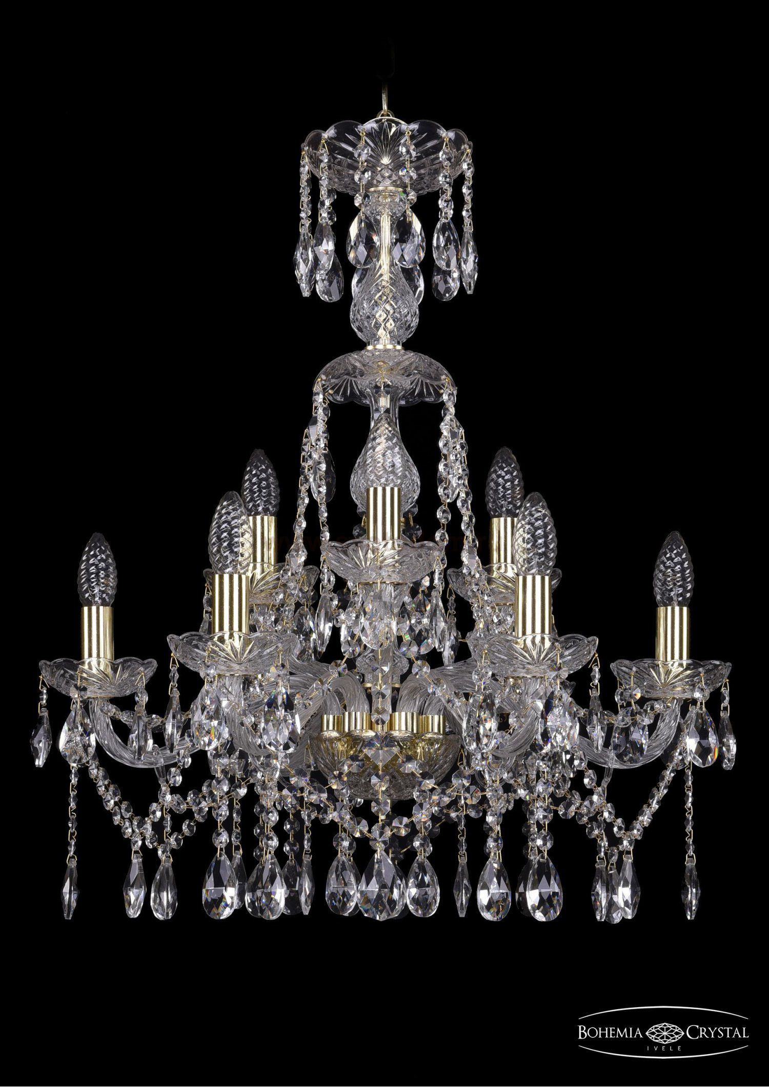 Люстра хрустальная Bohemia Ivele 1413/6+3/200/XL-66/G