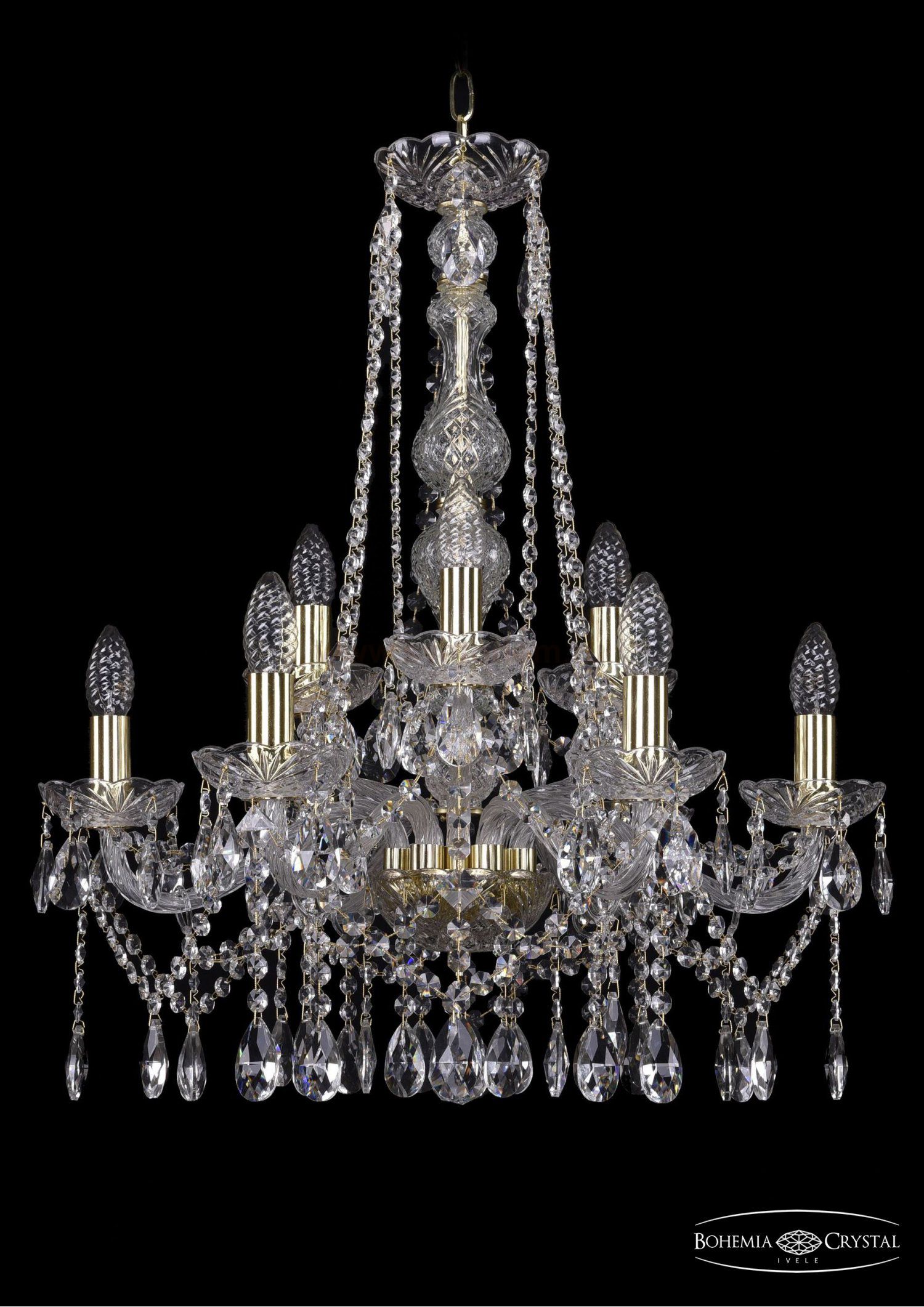 Люстра хрустальная Bohemia Ivele 1413/6+3/200/h-66/G