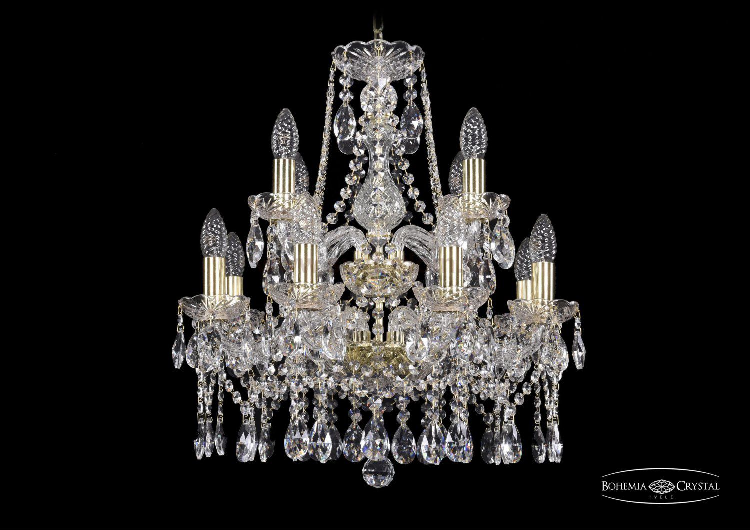 Люстра хрустальная Bohemia Ivele 1413/8+4/165/2d/G