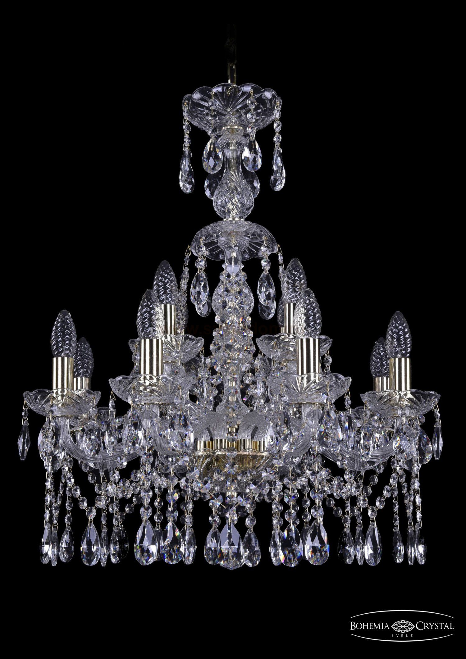 Люстра хрустальная Bohemia Ivele 1413/8+4/200/XL-66/G