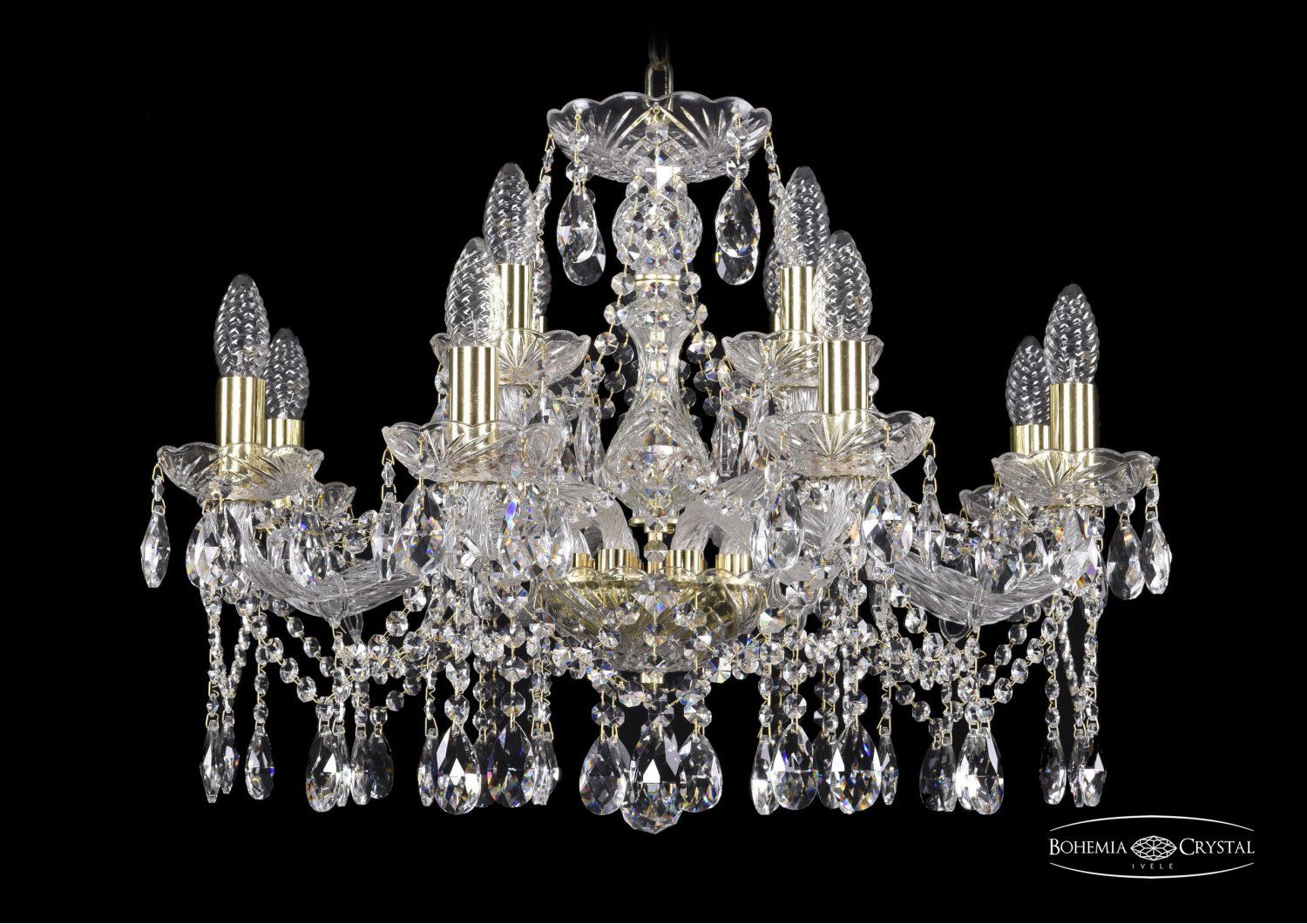 Люстра хрустальная Bohemia Ivele 1413/8+4/220/G