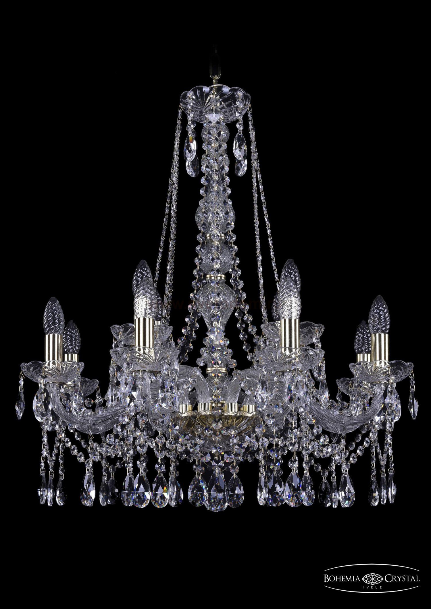 Люстра хрустальная Bohemia Ivele 1413/8+4/220/h-73/G
