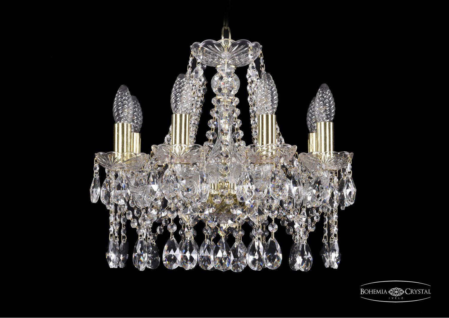 Люстра хрустальная Bohemia Ivele 1413/8/141/G