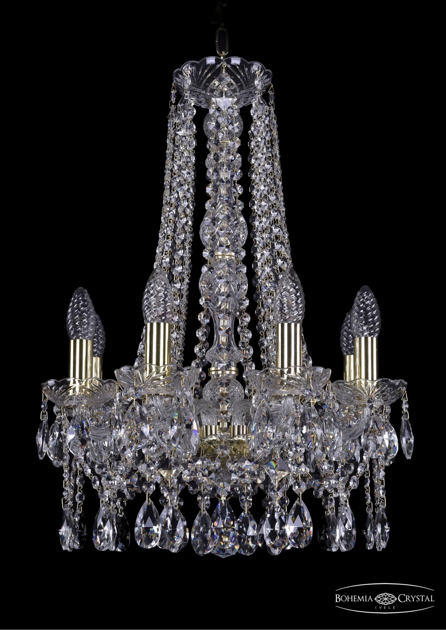 Люстра хрустальная Bohemia Ivele 1413/8/141/h-59/G