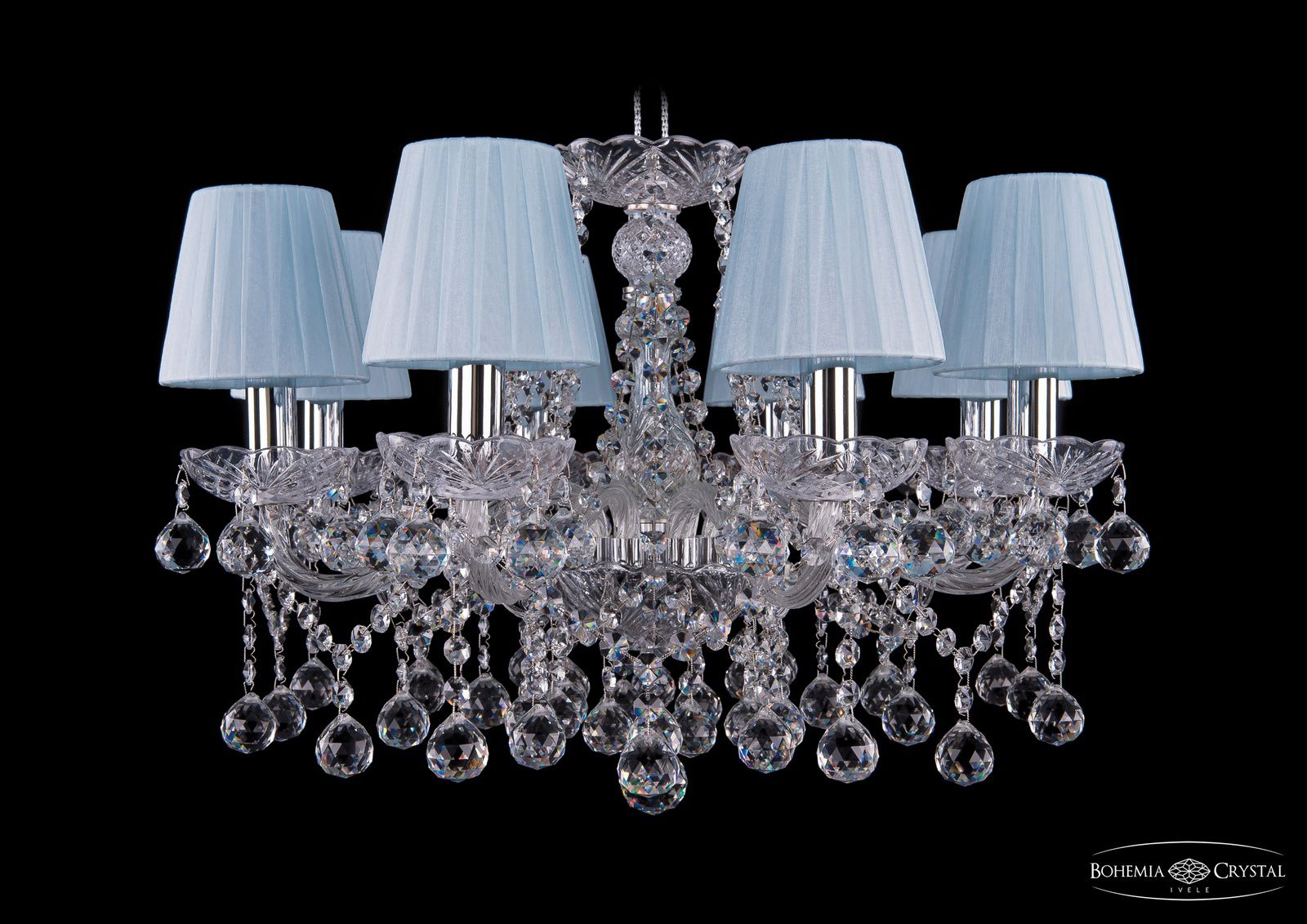 Люстра хрустальная Bohemia Ivele 1413/8/200/Ni/Balls/SH4