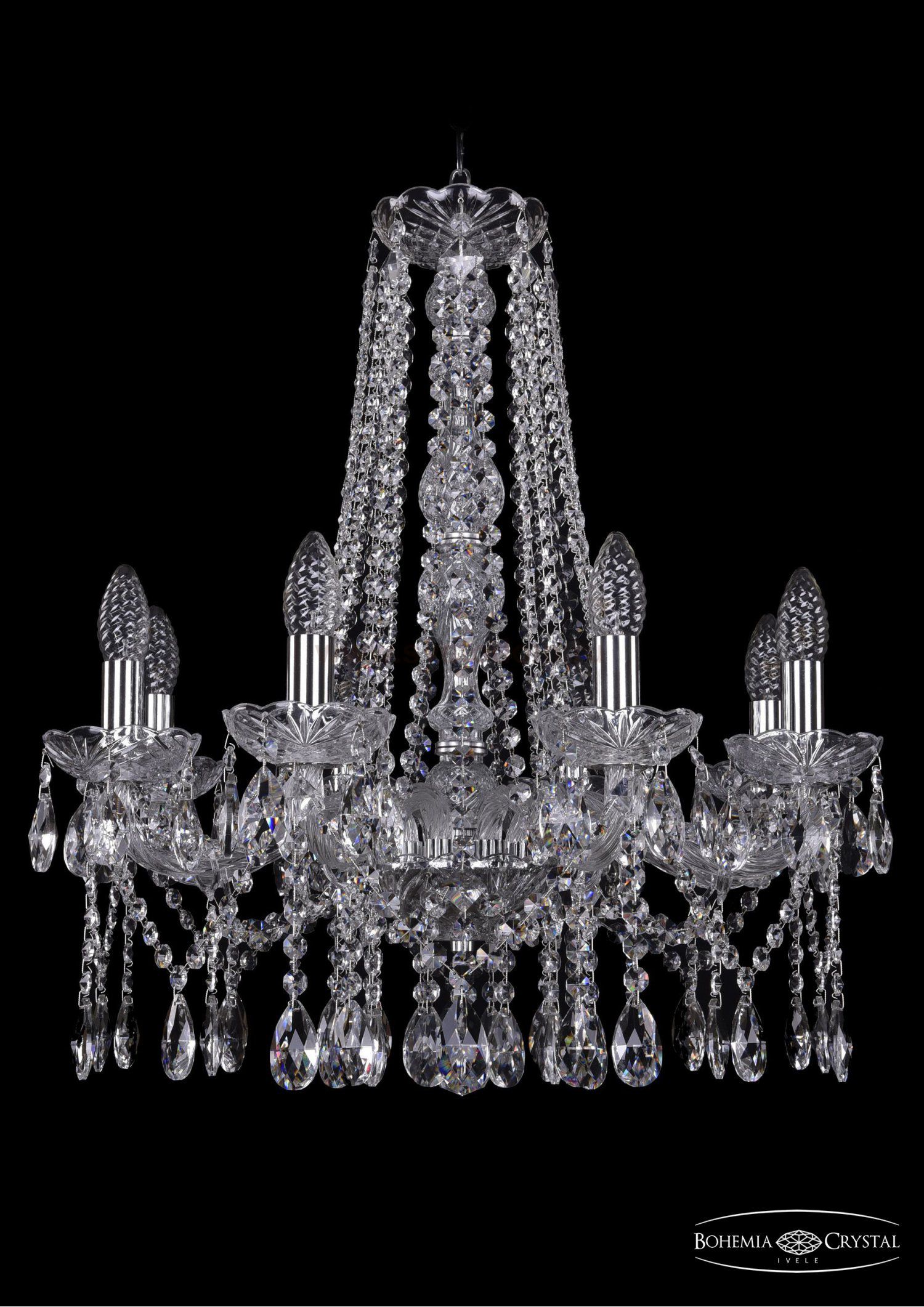 Люстра хрустальная Bohemia Ivele 1413/8/200/h-61/Ni