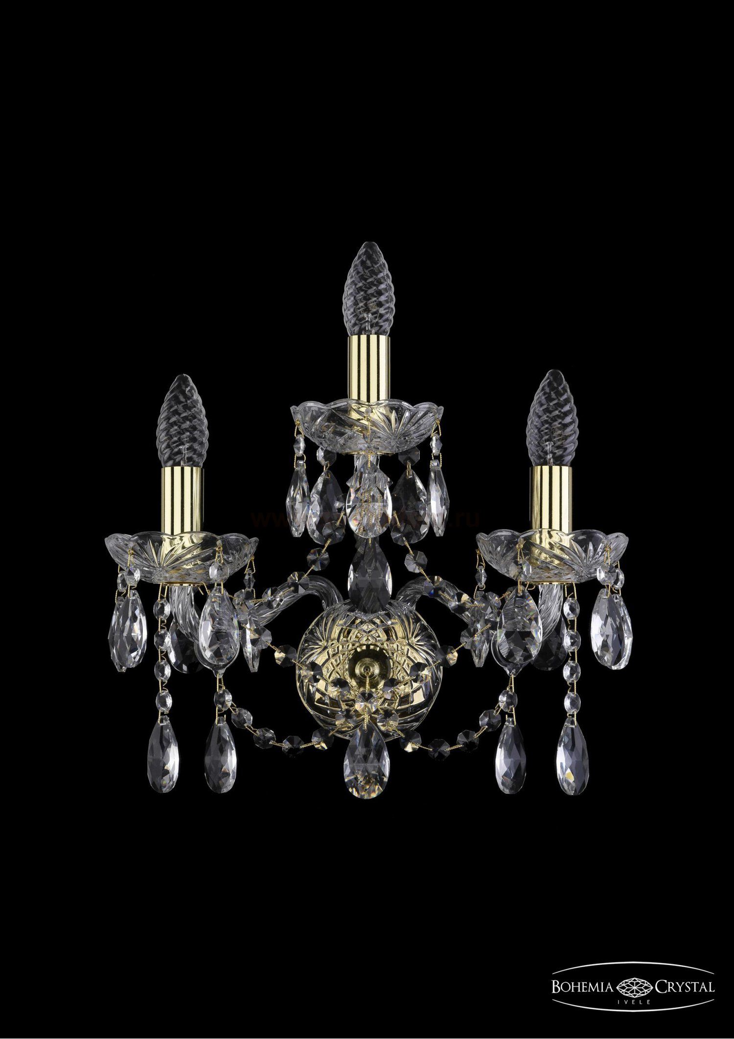 Светильник настенный бра Bohemia Ivele 1413B/2+1/141/G