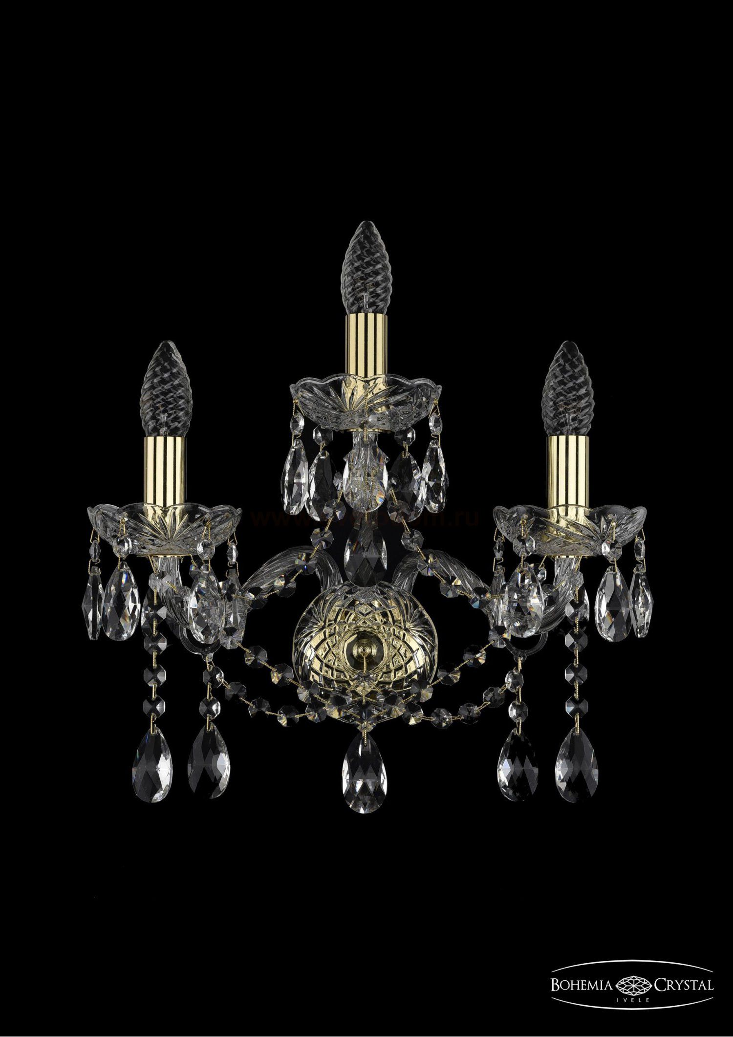 Светильник настенный бра Bohemia Ivele 1413B/2+1/165/G