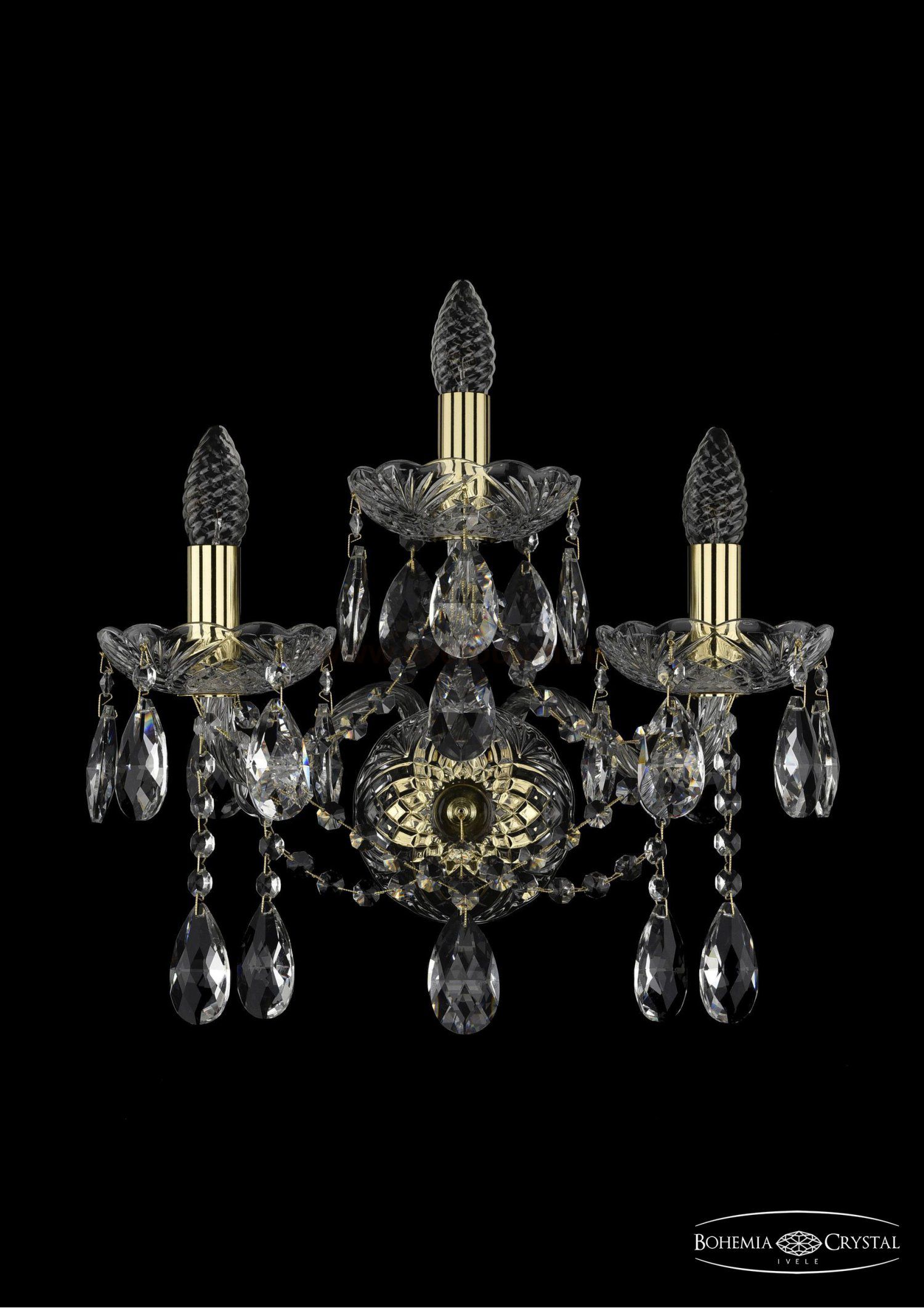 Светильник настенный бра Bohemia Ivele 1413B/2+1/165/XL/G